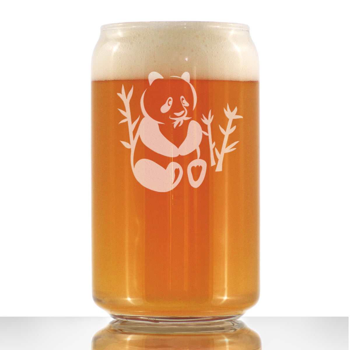 Panda Beer Can Pint Glass - Unique Panda Themed Decor and Gifts for Panda Bears - 16 Oz Glasses