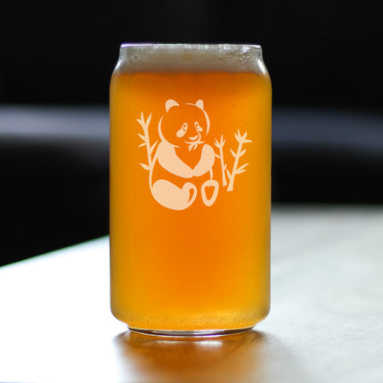 Panda Beer Can Pint Glass - Unique Panda Themed Decor and Gifts for Panda Bears - 16 Oz Glasses