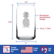 Pineapple Beer Can Pint Glass - Fun Tropical Themed Decor and Gifts - 16 oz Glasses