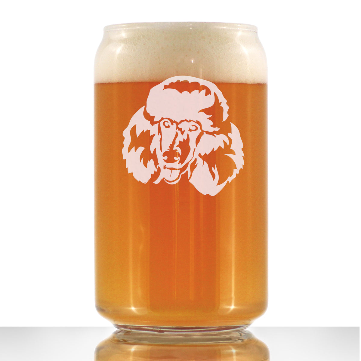 Happy Poodle - Beer Can Pint Glass - Fun Unique Poodle Themed Dog Gifts and Party Decor for Women and Men - 16 oz
