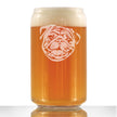 Happy Pug Beer Can Pint Glass - Fun Dog Themed Decor and Gifts for Moms & Dads of Pugs - 16 oz Glasses