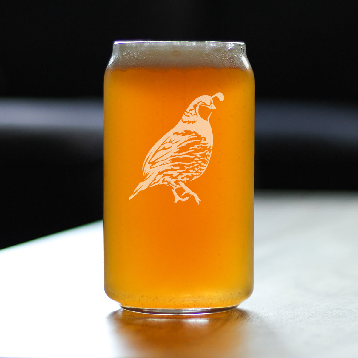 Quail Beer Can Pint Glass - Fun Bird Themed Gifts and Decor for Men &amp; Women - 16 oz Glasses