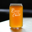 Queen of the Court - Beer Can Pint Glass - Funny Pickleball Themed Decor and Gifts - 16 oz Glasses