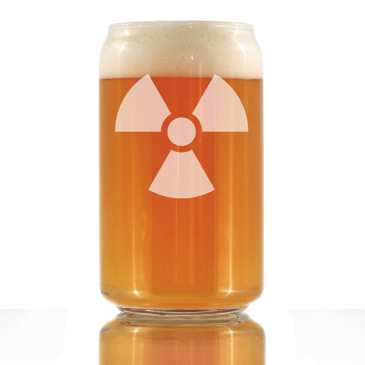 Radiation Symbol Beer Can Shaped Pint Glass - Unique Engraved Gifts for Medical Professionals, Nurses &amp; Radiologists