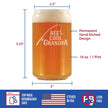 Reel Cool Grandpa - Beer Can Pint Glass - Funny Fishing Gifts for Fisherman Grandfather - Fun Fish 16 oz Cups