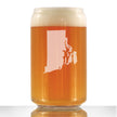 Rhode Island State Outline Beer Can Pint Glass - State Themed Drinking Decor and Gifts for Rhode Islander Women & Men - 16 Oz Glasses
