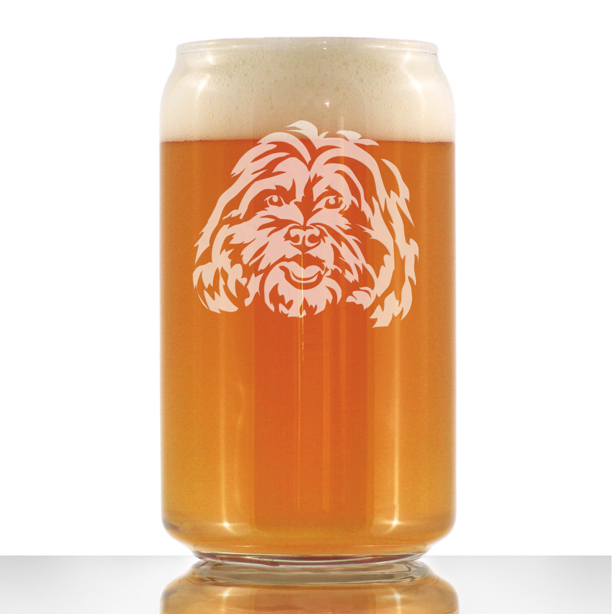 Shih Tzu Face Beer Can Pint Glass - Unique Dog Themed Decor and Gifts for Moms &amp; Dads of Shih Tzus - 16 Oz