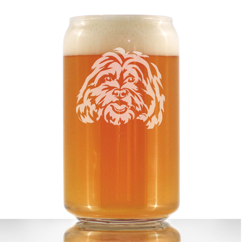 Shih Tzu Face Beer Can Pint Glass - Unique Dog Themed Decor and Gifts for Moms & Dads of Shih Tzus - 16 Oz
