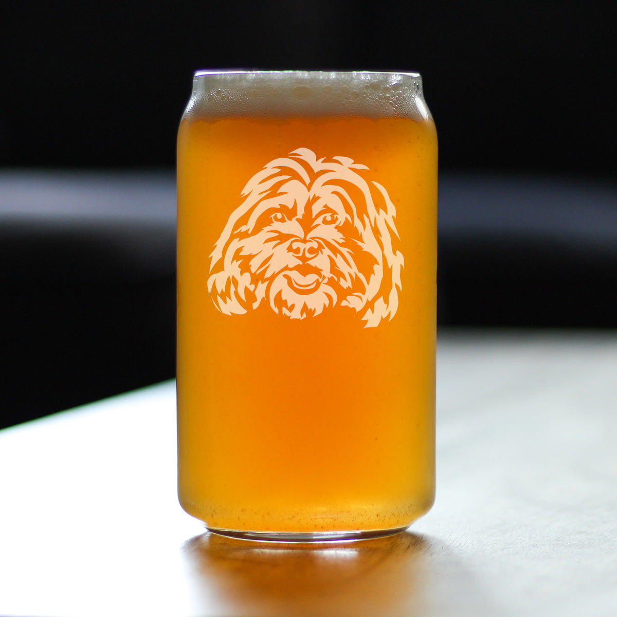 Shih Tzu Face Beer Can Pint Glass - Unique Dog Themed Decor and Gifts for Moms &amp; Dads of Shih Tzus - 16 Oz