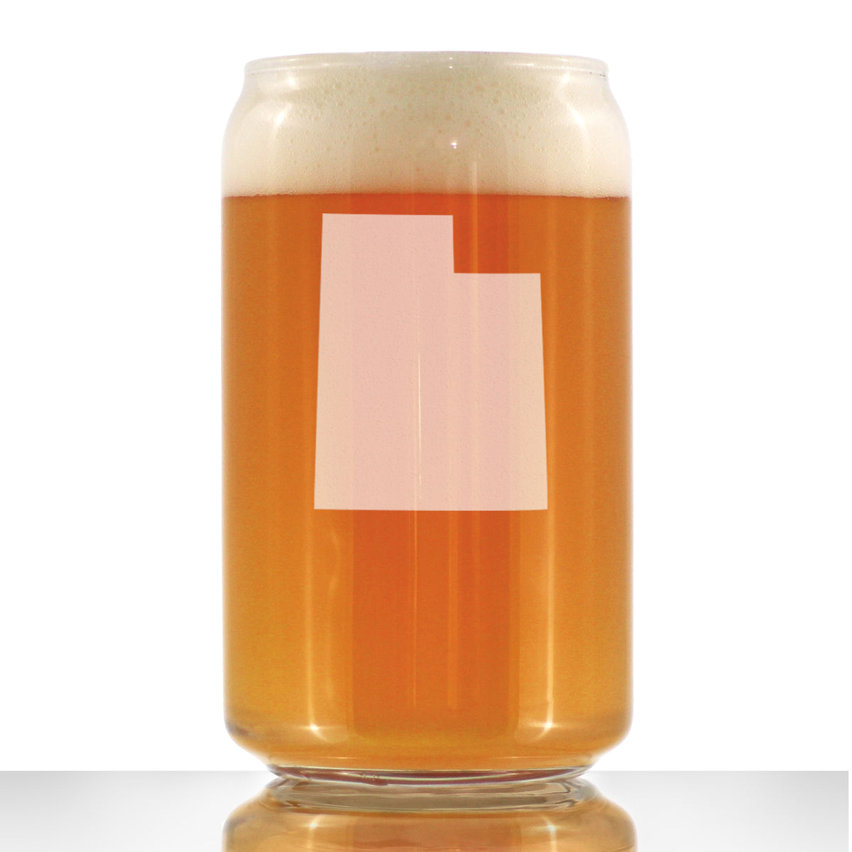 Utah State Outline Beer Can Pint Glass - State Themed Drinking Decor and Gifts for Utahn Women &amp; Men - 16 Oz Glasses