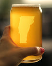 Vermont State Outline Beer Can Pint Glass - State Themed Drinking Decor and Gifts for Vermonter Women & Men - 16 Oz Glasses