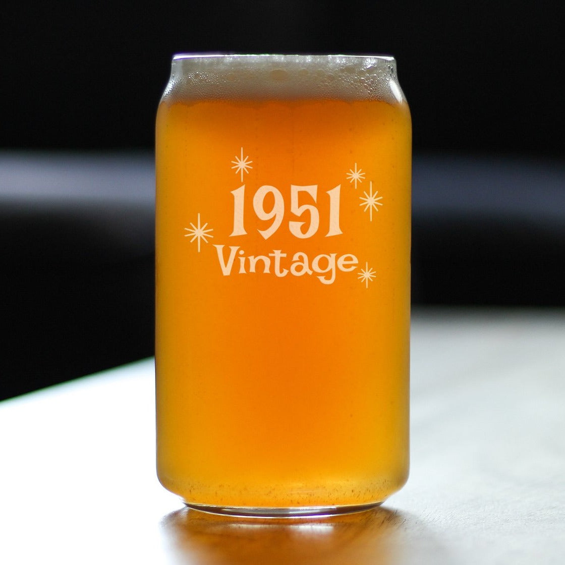 Vintage 1951 - Beer Can Pint Glass - 72nd Birthday Gifts for Men or Wo -  bevvee