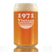 Vintage 1971 - Beer Can Pint Glass - 55th Birthday Gifts for Men or Women Turning 55 - Fun Bday Party Decor - 16 oz