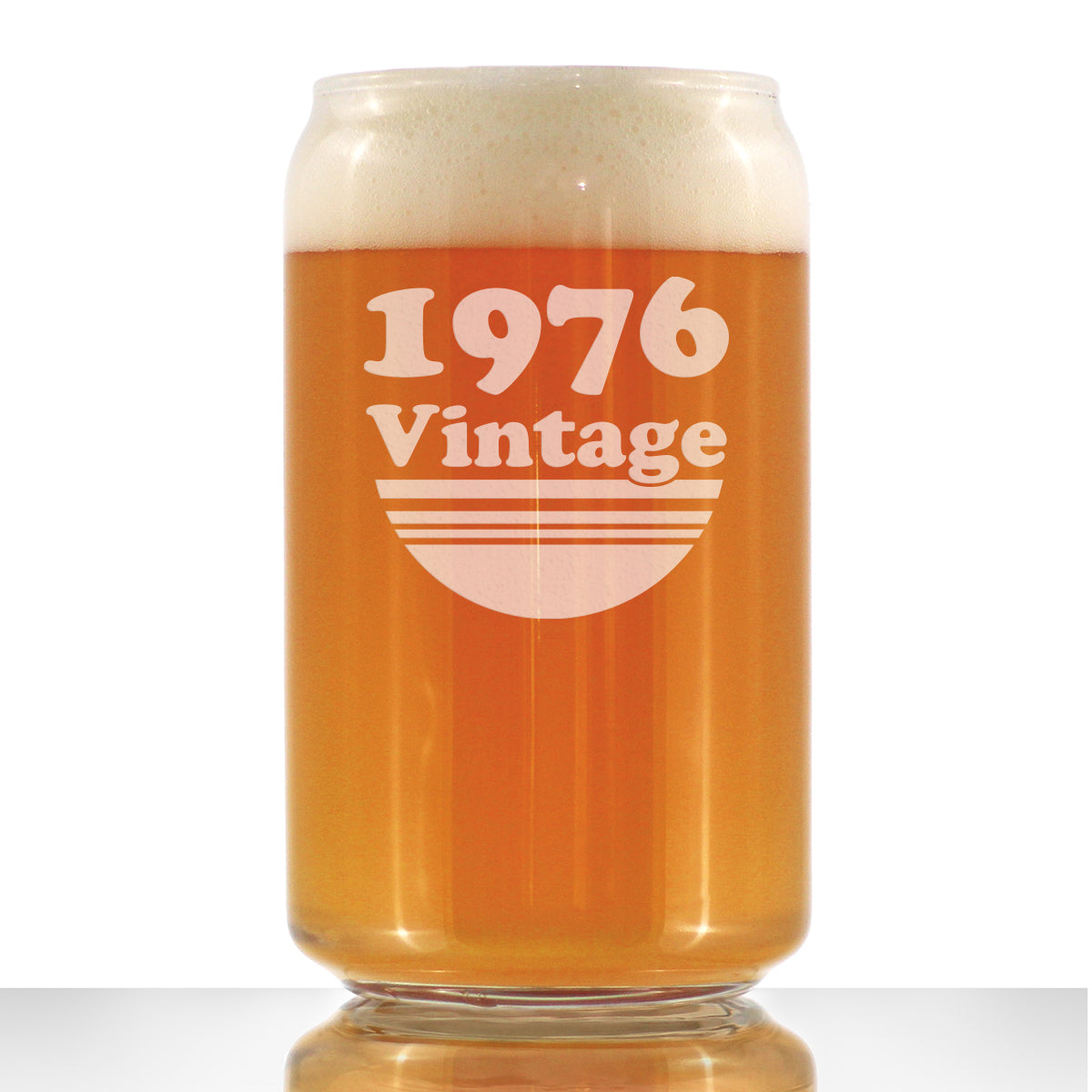 Vintage 1976 - Beer Can Pint Glass - 50th Birthday Gifts for Men or Women Turning 50 - Fun Bday Party Decor - 16 oz