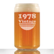 Vintage 1978 - Beer Can Pint Glass - 48th Birthday Gifts for Men or Women Turning 48 - Fun Bday Party Decor - 16 oz
