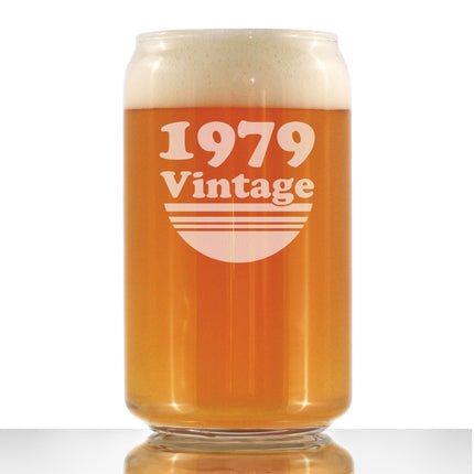 Vintage 1979 - Beer Can Pint Glass - 47th Birthday Gifts for Men or Women Turning 47 - Fun Bday Party Decor - 16 oz