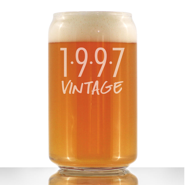 Vintage 1997 - Beer Can Pint Glass - 29th Birthday Gifts for Men or Women Turning 29 - Fun Bday Party Decor - 16 oz