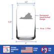 Virginia State Outline Beer Can Pint Glass - State Themed Drinking Decor and Gifts for Virginian Women & Men - 16 Oz Glasses