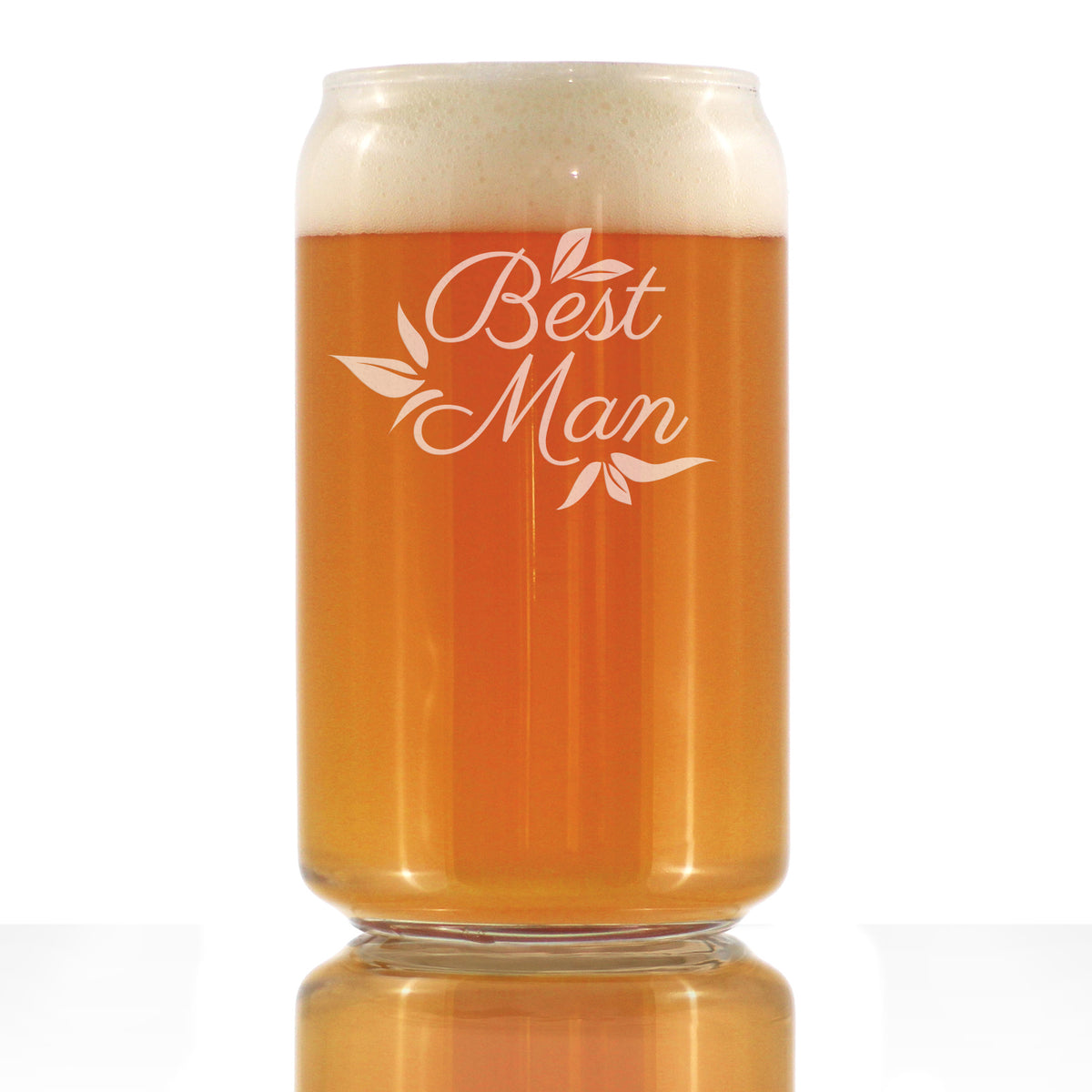 Best Man Beer Can Pint Glass - Groomsmen Proposal Gifts - Unique Engraved Wedding Cup Gift