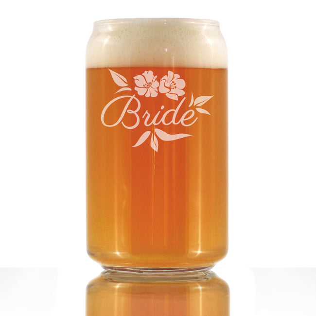 Bride Beer Can Pint Glass - Unique Wedding Gift for Bride - Cute Engraved Wedding Cup Gift