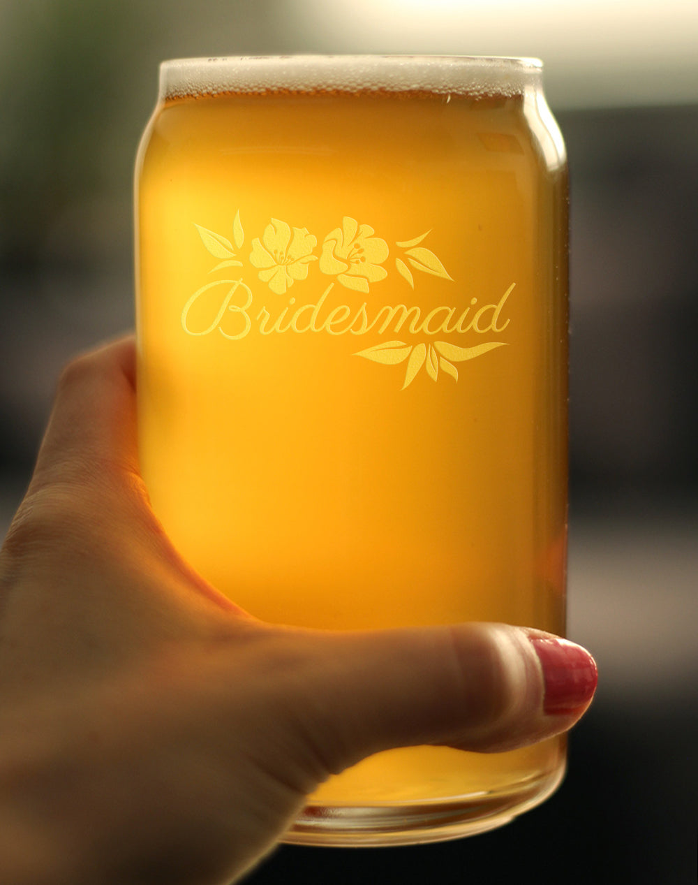 Bridesmaid Beer Can Pint Glass - Bridesmaids Proposal Gifts - Unique Engraved Wedding Cup Gift