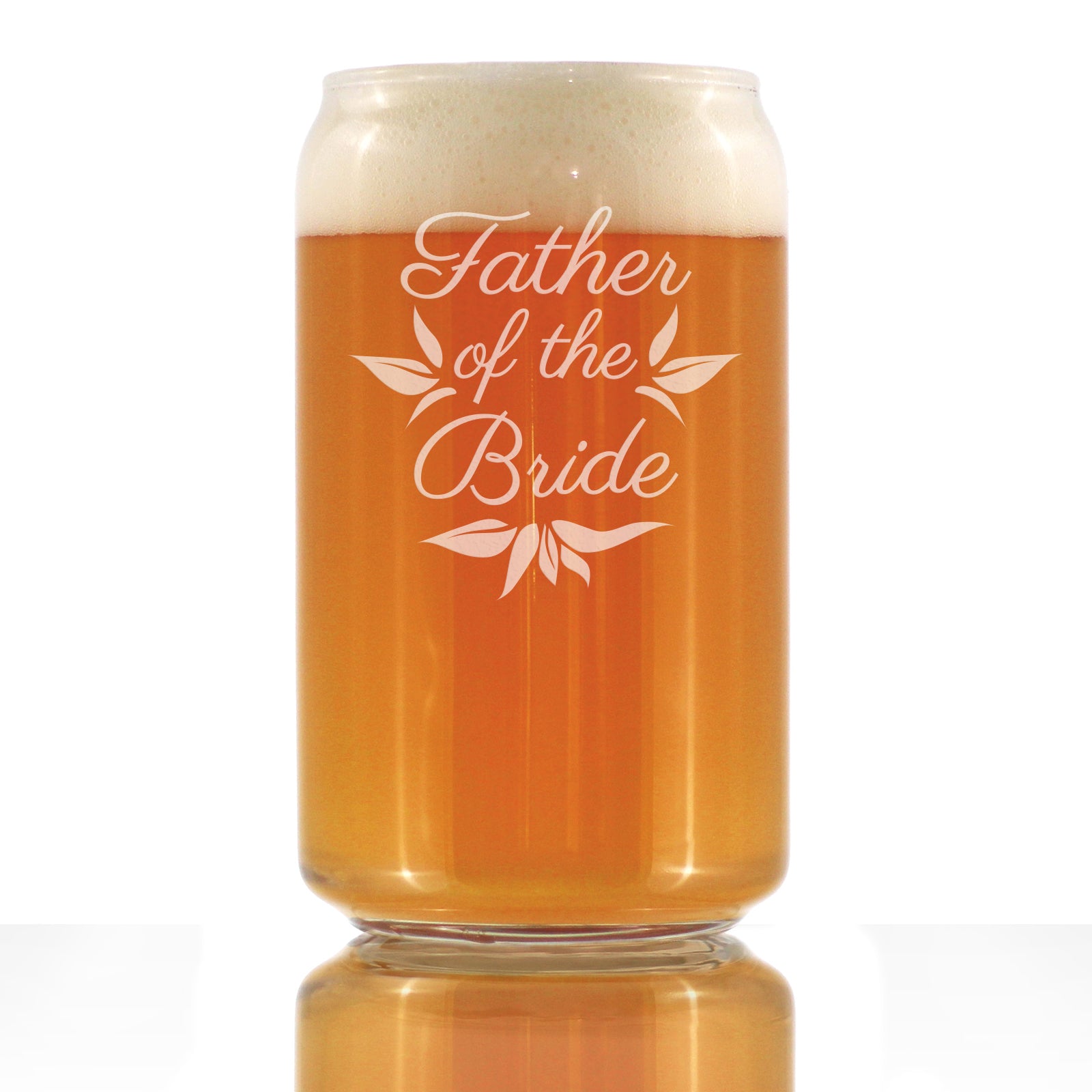 Father of the Bride Beer Can Pint Glass - Unique Wedding Gift for Soon to Be Father-in-Law - Cute Engraved Wedding Cup Gift