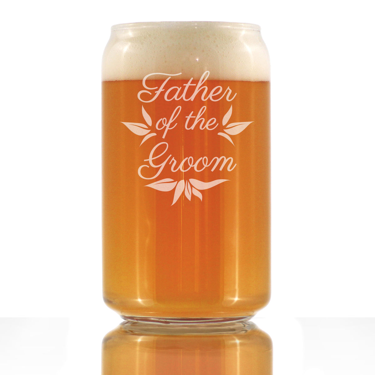 Father of the Groom Beer Can Pint Glass - Unique Wedding Gift for Soon to Be Father-in-Law - Cute Engraved Wedding Cup Gift