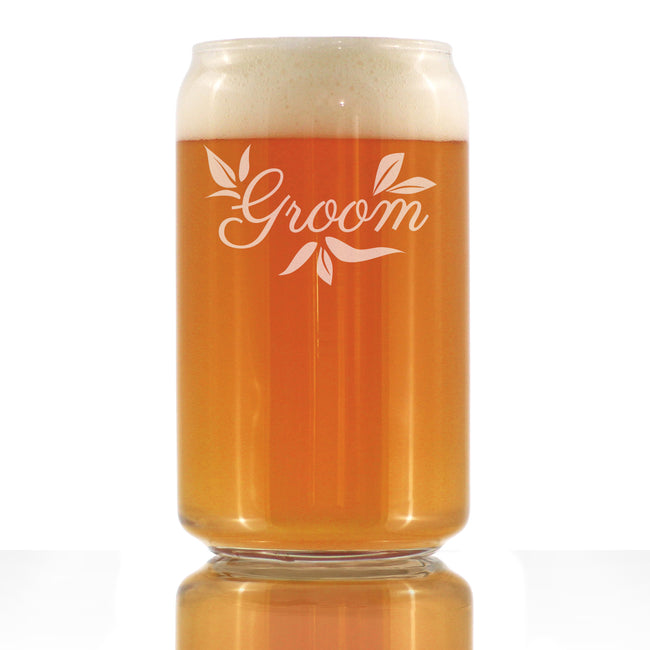 Groom Beer Can Pint Glass - Unique Wedding Gift for Groom - Engraved Wedding Cup Gift