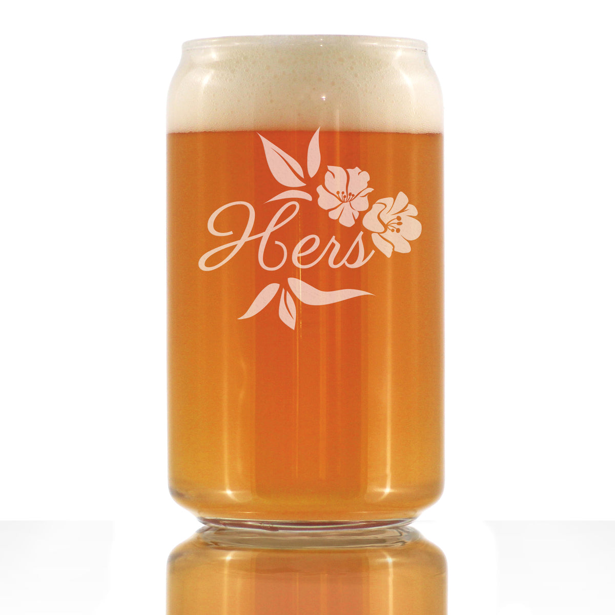 Hers Beer Can Pint Glass - Unique Wedding Gift for Bride - Cute Engraved Wedding Cup Gift