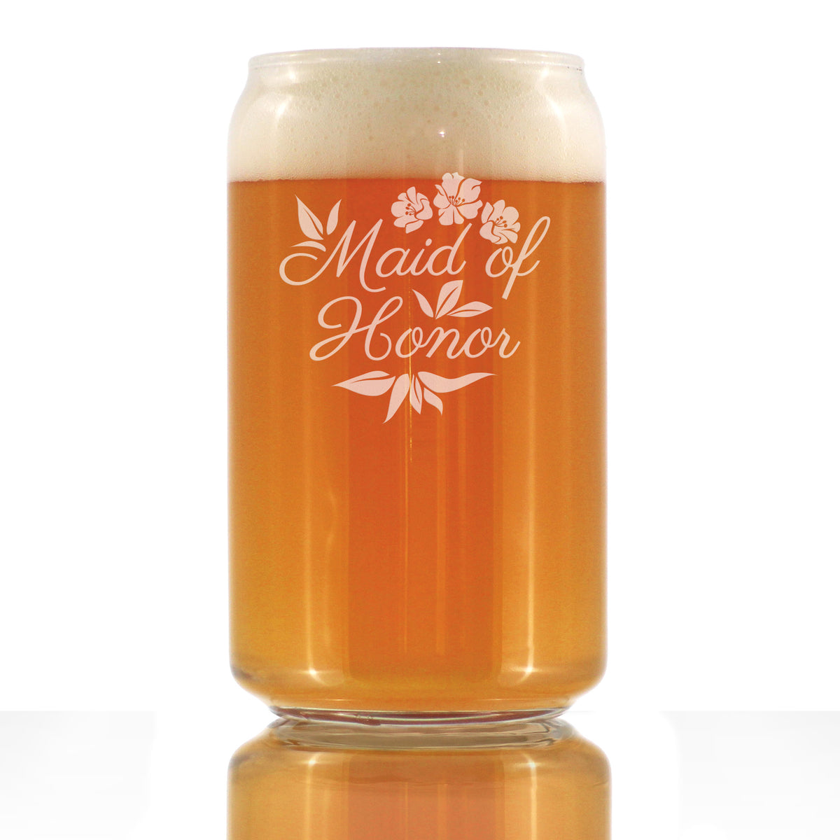 Maid of Honor Beer Can Pint Glass - Maid of Honor Proposal Gifts - Unique Engraved Wedding Cup Gift