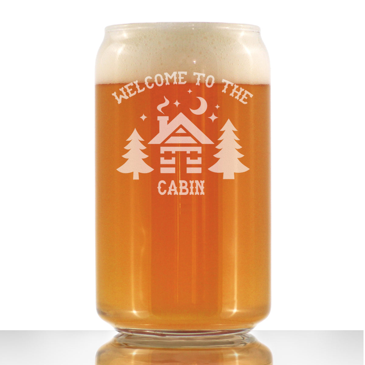 Welcome To The Cabin - Beer Can Pint Glass - Rustic Themed Gifts and Cabin Decor Large - 16 Oz Glasses