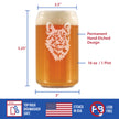 Corgi Face Beer Can Pint Glass - Unique Dog Themed Decor and Gifts for Moms & Dads of Welsh Corgies - 16 Oz