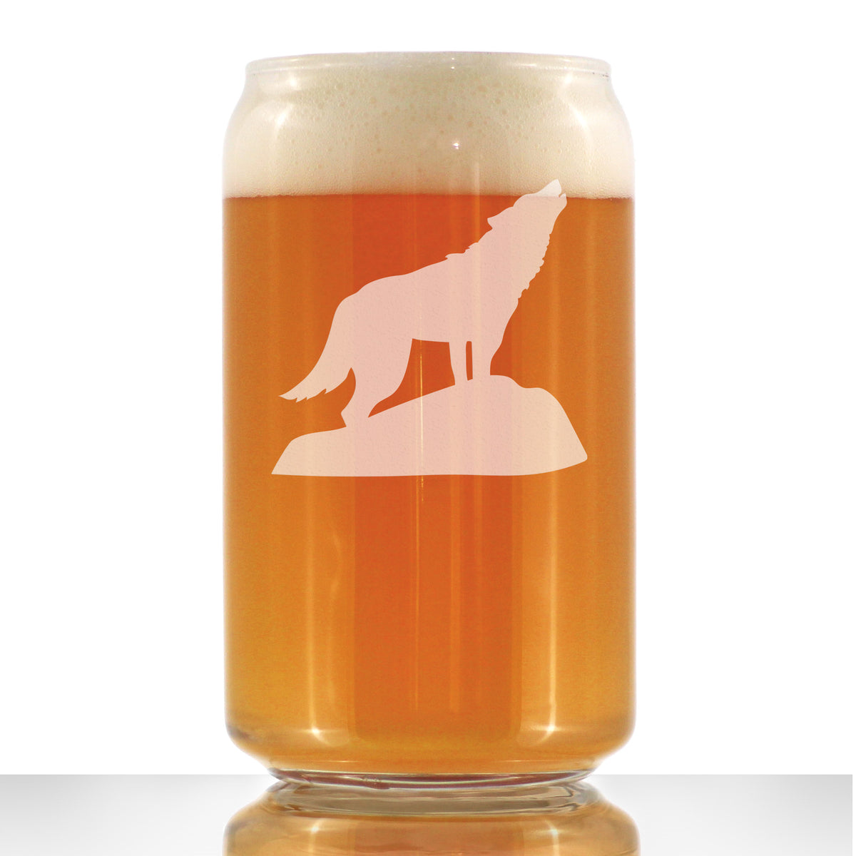 Wolf Beer Can Pint Glass - Cabin Themed Gifts or Rustic Decor for Men and Women - Fun Drinking or Party Glasses - 16 oz