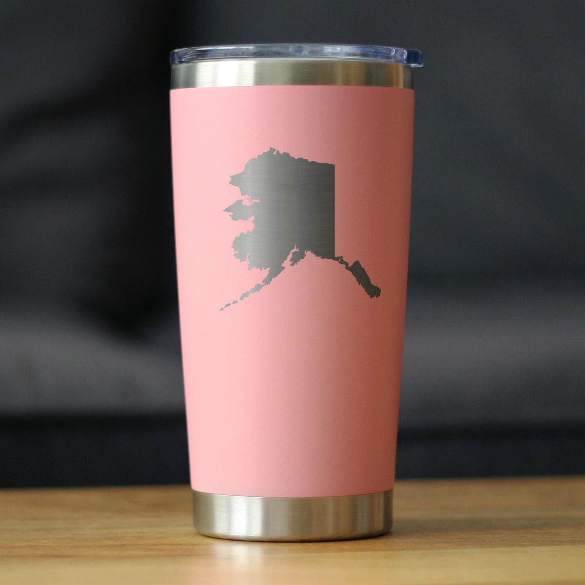 Alaska State Outline - Insulated Coffee Tumbler Cup with Sliding Lid - Stainless Steel Travel Mug - Alaska Gifts and Decor for Women and Men Alaskans