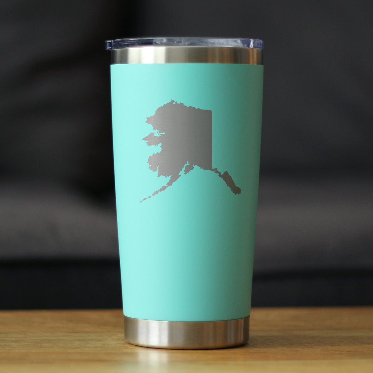 Alaska State Outline - Insulated Coffee Tumbler Cup with Sliding Lid - Stainless Steel Travel Mug - Alaska Gifts and Decor for Women and Men Alaskans
