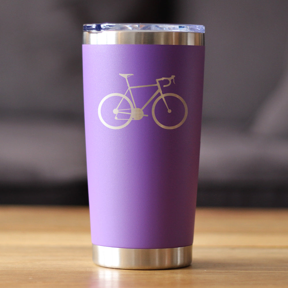 Bicycle - Insulated Coffee Tumbler Cup with Sliding Lid - Stainless Steel Insulated Mug - Unique Road Biking Themed Decor and Gifts for Cyclists