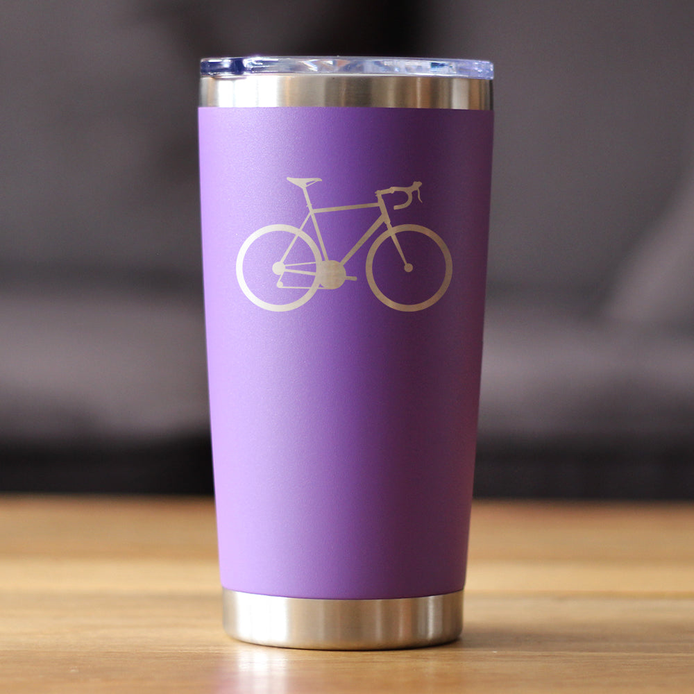 Bicycle - Insulated Coffee Tumbler Cup with Sliding Lid - Stainless Steel Insulated Mug - Unique Road Biking Themed Decor and Gifts for Cyclists