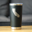 California State Outline - Insulated Coffee Tumbler Cup with Sliding Lid - Stainless Steel Travel Mug - California Gifts for Women and Men Californians