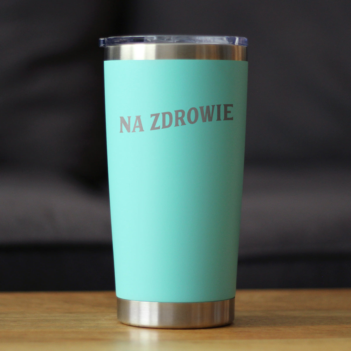 Na Zdrowie - Polish Cheers - Insulated Coffee Tumbler Cup with Sliding Lid - Stainless Steel Insulated Mug - Cute Poland Themed Gifts or Party Decor for Women and Men