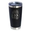 Cheers to 10 Years - Insulated Coffee Tumbler Cup with Sliding Lid - Stainless Steel Insulated Mug - 10th Anniversary Gifts and Party Decor