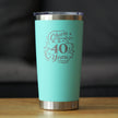 Cheers to 40 Years - Insulated Coffee Tumbler Cup with Sliding Lid - Stainless Steel Insulated Mug - 40th Anniversary Gifts and Party Decor