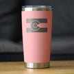 Colorado Flag - Insulated Coffee Tumbler Cup with Sliding Lid - Stainless Steel Insulated Mug - Cute Outdoor Camping Mug