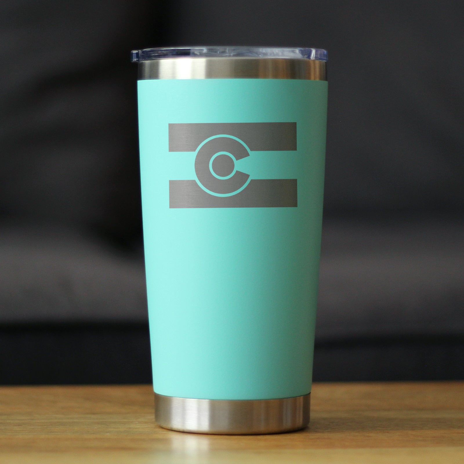 Colorado Flag - Insulated Coffee Tumbler Cup with Sliding Lid - Stainless Steel Insulated Mug - Cute Outdoor Camping Mug