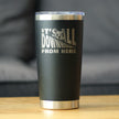 Downhill From Here - Insulated Coffee Tumbler Cup with Sliding Lid - Stainless Steel Travel Mug - Fun Skiing Gifts and Decor for Skiers
