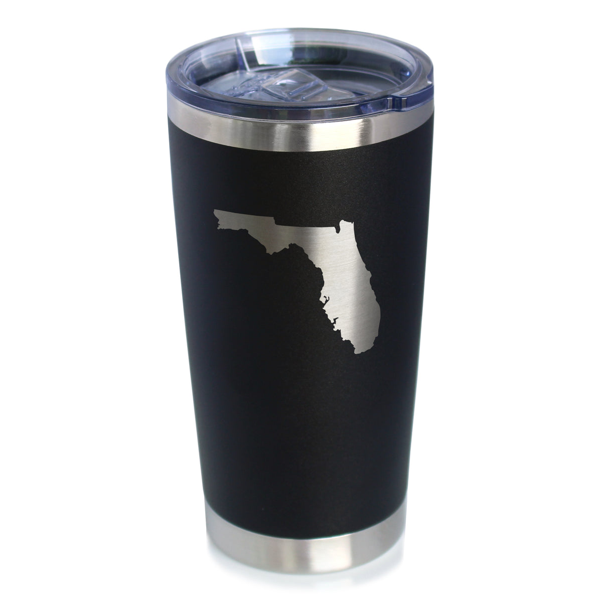 Florida State Outline - Insulated Coffee Tumbler Cup with Sliding Lid - Stainless Steel Coffee Mug - State Themed Outdoor Camping Gifts For Floridians