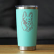 German Shepherd Happy Face - Insulated Coffee Tumbler Cup with Sliding Lid - Stainless Steel Insulated Mug - Fun Unique German Shepherd Themed Décor and Gifts for Men & Women