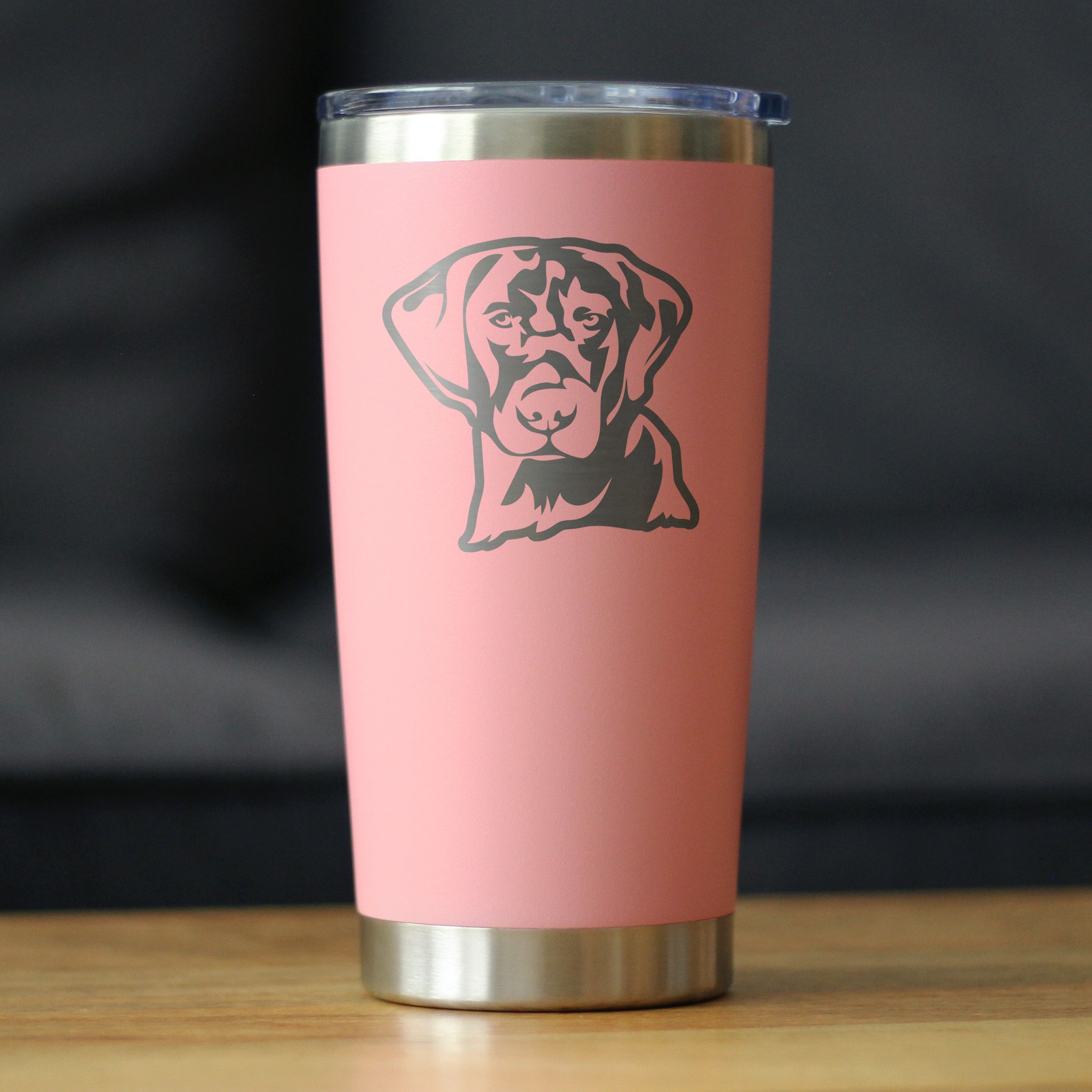 Black Lab Face - Labrador Retriever - Insulated Coffee Tumbler Cup with Sliding Lid - Stainless Steel Insulated Mug - Fun Unique Dog Themed Decor Gifts