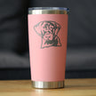 Black Lab Face - Labrador Retriever - Insulated Coffee Tumbler Cup with Sliding Lid - Stainless Steel Insulated Mug - Fun Unique Dog Themed Decor Gifts
