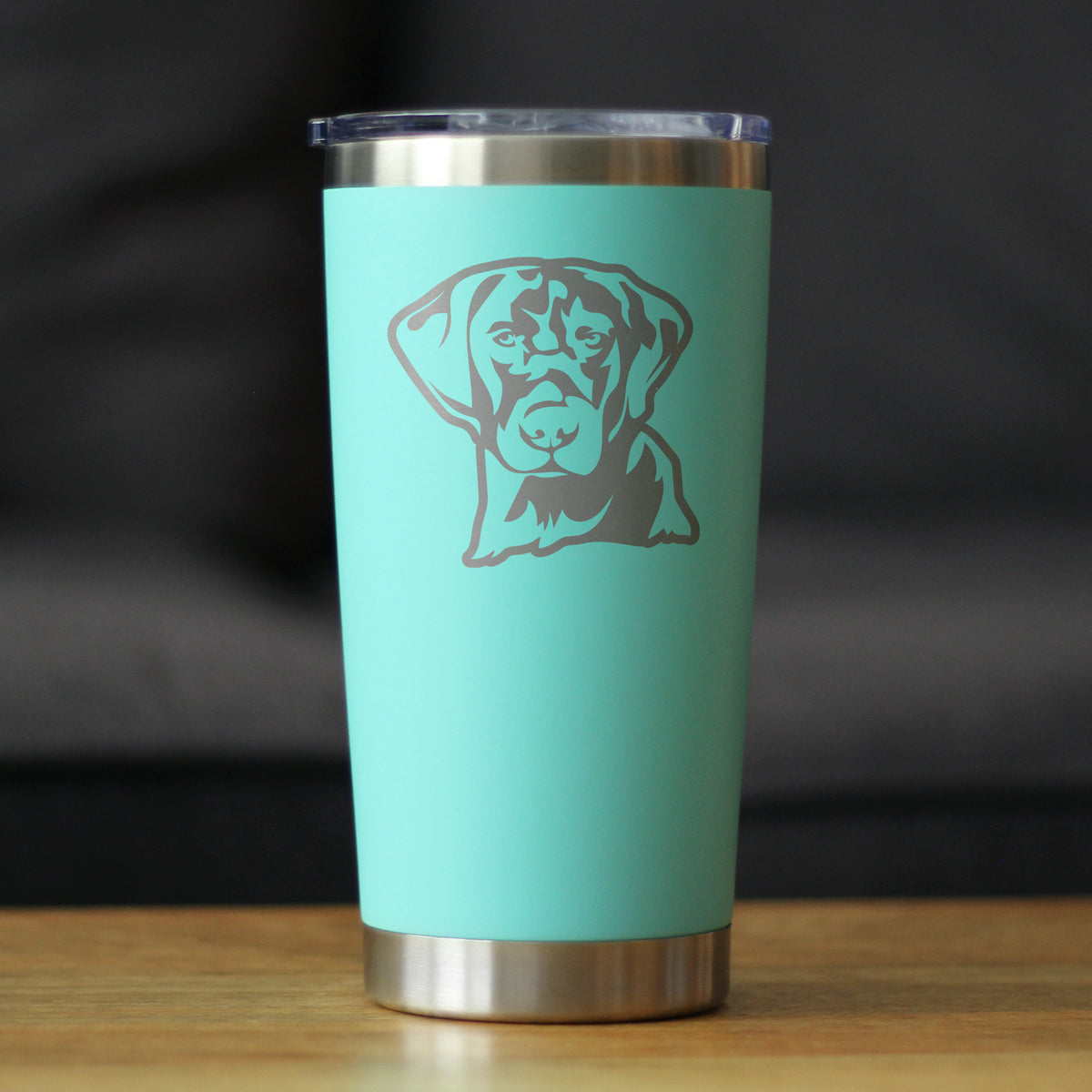 Black Lab Face - Labrador Retriever - Insulated Coffee Tumbler Cup with Sliding Lid - Stainless Steel Insulated Mug - Fun Unique Dog Themed Decor Gifts