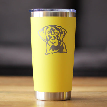 Black Lab Face - Labrador Retriever - Insulated Coffee Tumbler Cup with Sliding Lid - Stainless Steel Insulated Mug - Fun Unique Dog Themed Decor Gifts